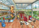 University Library Interior Illustration