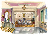 Watercolor Rendering of an Interior in MD