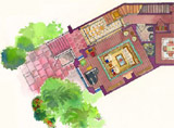 Watercolor Floorplan Rendering by TA Studio