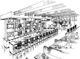 Hand Drawn Pen and Ink Restaurant Illustration