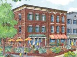 Streetscape and Shops Rendering in Texas