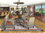 Living Room Mixed Media Rendering