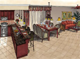 Living Room Marker Illustration